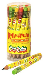 Карандаш ч/гр " Каляка-Маляка " Джамбо НВ с ластиком, трехгранный, деревянный, заточенный, пластиков
