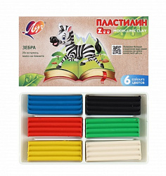 Пластилин " Луч " ZOO 6цв, 90гр, картонная упаковка