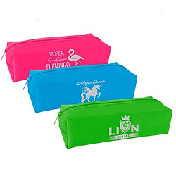 Пенал-косметичка " Пчелка " К-822 1 отделение 195*60*50мм Ассорти 2, soft, на молнии, силикон с рису