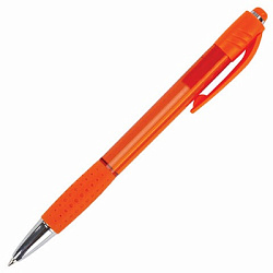 Ручка шариковая автомат. с грипом BRAUBERG SUPER, СИНЯЯ, корпус оранжевый, 0,7мм,линия 0,35мм,143375