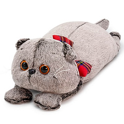 Kp40-012 Игрушка Кот Басик с бантом (лежачий)
