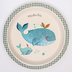 Тарелка из бамбука, рисунок МИКС   4645239