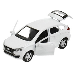 Машина металл LADA XRAY длина 12 см, двери, багаж, инерц, белый, кор. Технопарк в кор.2*36шт