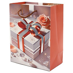Пакет ПОДАРОК 30*41,5*12см тисн.фольг. арт.204L (1/12/360шт)