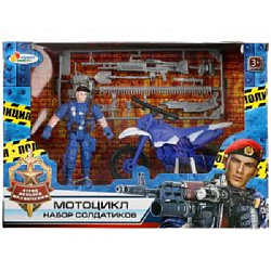 Набор солдатиков с  мотоциклом, ПОЛИЦИЯ, в кор.24,5*6,5*17см ИГРАЕМ ВМЕСТЕ в кор.2*48шт