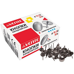 Кнопки " deVente " 10,5мм 50шт, никелированные, картонная упаковка, 10702070/190625/5209332       