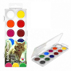 Краски акварельные без кисти Big City Cats 12цв " EK " пластиковая упаковка, европодвес