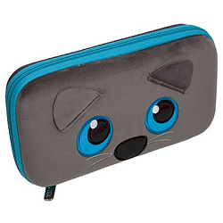 Пенал " deVente " 1 отделение 22*13см, Крошка Енот, откидная планка, на молнии, аппликация, EVA