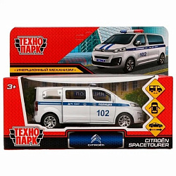 Машина металл CITROEN SPACE TOURER ПОЛИЦИЯ 12 см, двер, инер, бел, кор. Технопарк в кор.2*36шт