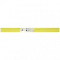 Бумага крепированная 50*250 см, 32 г/м2, растяжение 55%, лимонная, в рулоне