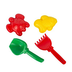 Песочный набор «Морской»(2 формочки, совок,грабли)