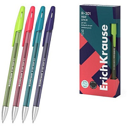 Ручка гелевая " Erich Krause " R-301 Gel Stick Reef, черная 0,5мм, толщина письма 0,4мм, круглая, ас