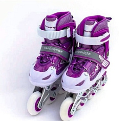 Ролики раздвижные: 106 S(30-33),пласт.ботинок, передн.св-ся колесо,сумка-чехол