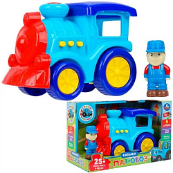 389996 Каталка паровозик.25+ песен, стихов и звуков. СИНИЙ ТРАКТОР в кор. Умка в кор.2*24шт