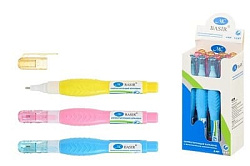 Корректирующая ручка " Basir " 4мл, металлический наконечник, цветной корпус, ассорти, картонная упа