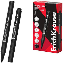 Маркер " Erich Krause " P-170 light черный 2,5мм, пулевидный наконечник перманентный, 10702070/20062