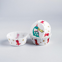 Тарталетки "Динозаврик" набор 24 шт цвета МИКС  5153969      