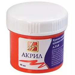 Краска акриловая художественная  банка 40 мл алая