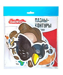 Пазлы-контуры "Лесные животные" 6 фигурок  Baby Toys (мягкие) арт.05228