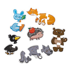 Пазлы-контуры "Лесные животные" 6 фигурок  Baby Toys (мягкие) арт.05228