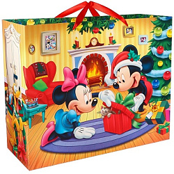 Пакет подарочный новогодний «С Новым годом!» 49×40×19 см, Микки Маус