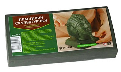 Пластилин " Глобус " скульптурный 500г оливковый, мягкий, индивидуальная упаковка