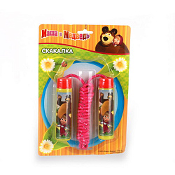 180779  СКАКАЛКА ДЕТСКАЯ ПЛАСТ. "МАША И МЕДВЕДЬ", ЦВЕТ В АССОРТ. НА БЛИСТЕРЕ (РУСС. УП.) в кор.2*72ш