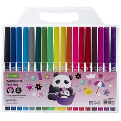 Фломастеры " Hatber " ECO Плюшевые панды 18цв круглые, вентилируемый колпачок, блистер, европодвес