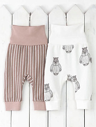 НП2/2-И Комплект из 2-х брюк (мишка-мечтатель/полоска), р. 74