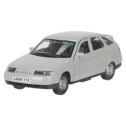 Машина металл ваз-2112 12 см, двери, багаж, светло-коричневый, кор. Технопарк в кор.2*36шт