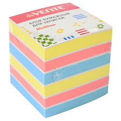 Блок бумаги " deVente " 8*8*8см, 4 цвета, на склейке, офсет
