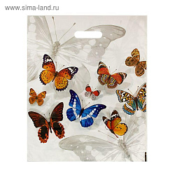 Пакет "Бабочки", полиэтиленовый с вырубной ручкой, 40х47 см, 45 мкм 1464593