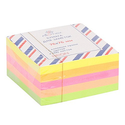 Блок самоклеящийся (стикеры) 76*76мм 400л, неон, 5 цветов, ассорти " Attomex ", 10702070/051124/5113