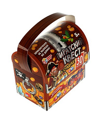 332944 Пиратский квест. Карточки игровые в фигурной коробке сундук. 150х100х150мм. Умные игры в кор.