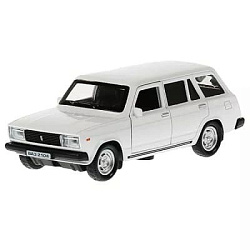 340048 Машина металл ВАЗ-2104 ЖИГУЛИ длина 12 см, двери, багаж, инерц, белый, кор. Технопарк в кор.2