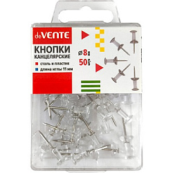 Кнопки-гвоздики " deVente " 8мм 50шт, силовые, прозрачные, пластиковая упаковка, 10702070/031025/534