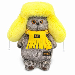 Ks30-301 Игрушка Кот Басик в желтой меховой шапке