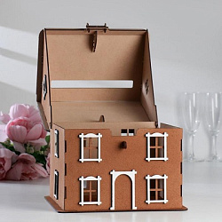 Семейный банк "Дом №2", 24,5х24х28 см, коричневый-белый 7128353