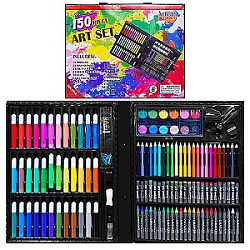 Набор для творчества " KWELT " 150 предметов: восковые мелки- 24шт, пастель- 24шт, цветные карандаши