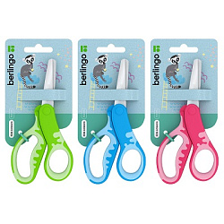 Ножницы детские Berlingo 13,5см, ассорти, европодвес
