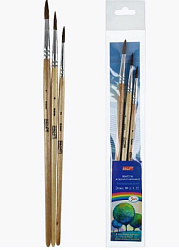 TM"Profit" Набор кистей (пони №2,4,7) (НК-5561) 3 шт., деревянная ручка, крат 12