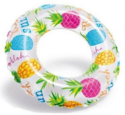 Круг надув.АНАНАС низ-белый,верх-прозр. 61см в пакете -36 шт.в кор.