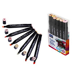 Набор маркеров для скетчинга " Mazari " Fantasia skin colors (телесные цвета)   6цв 3-6,2мм, пулевид